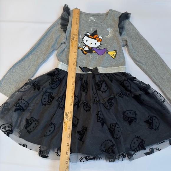 Hello Kitty Halloween Little Girls Black Tutu Dress Long Sleeve Size 5 - Picture 4 of 4